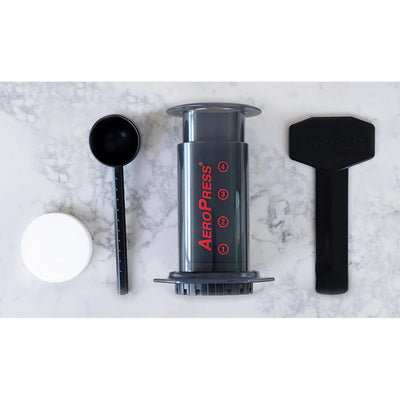 AeroPress coffee maker and parts
